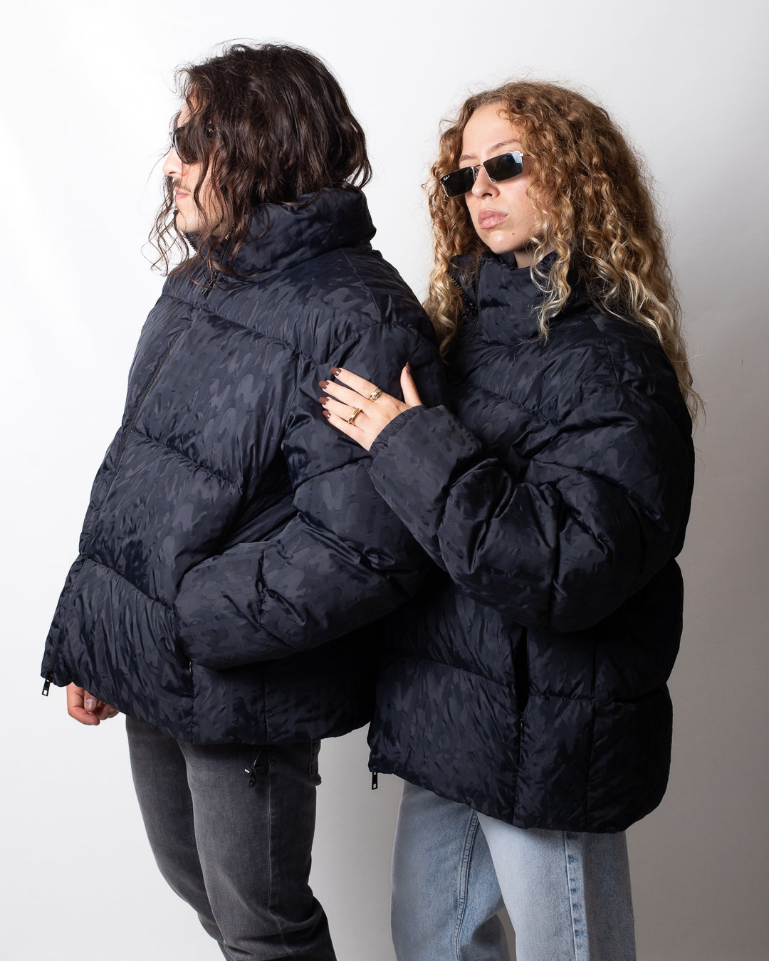 Giubbotto MSGM puffer con logo all-over