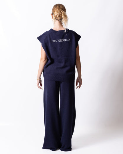 Pantalone Richmond X a palazzo in lana e cashmere 