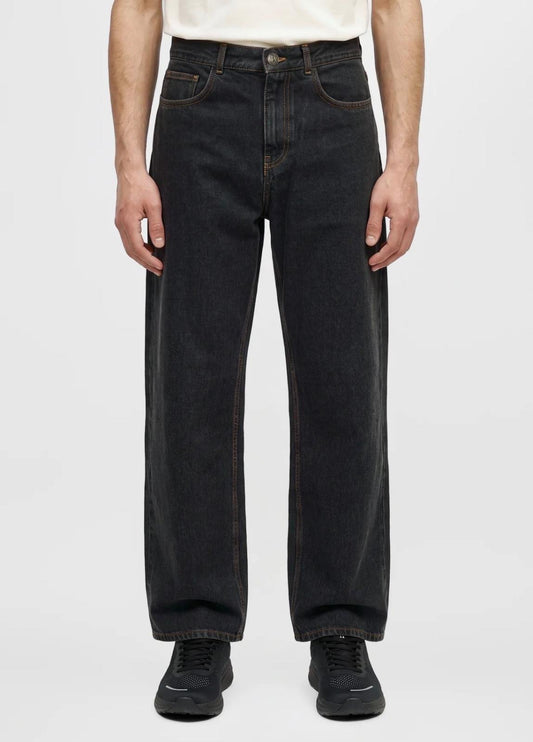 Jeans Palm Angels baggy fit con stampa e patch logo