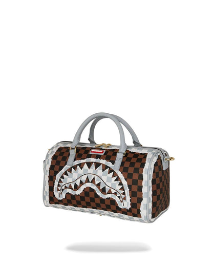 Borsa Sprayground marrone "CREAM AND BROWN TEAR CHECK MINI DUFFLE"