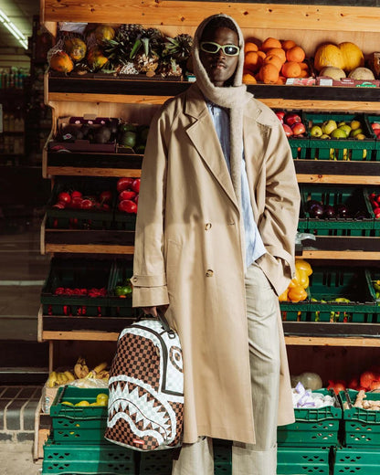 Zaino Sprayground marrone "CREAM AND BROWN TEAR CHECK BACKPACK"