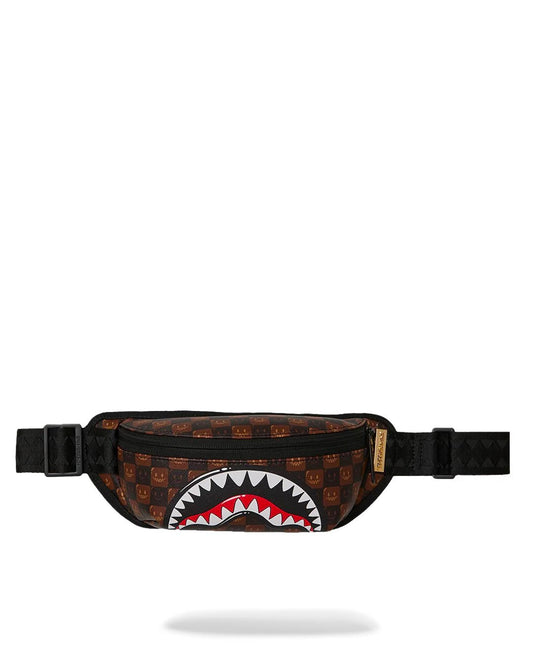Marsupio Sprayground marrone SHARKS IN PARIS WTF BUBBLE BROWN CHECK CROSSBODY 
