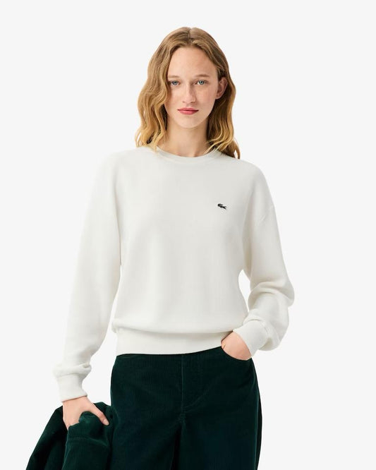 Maglia Lacoste girocollo in misto lana donna