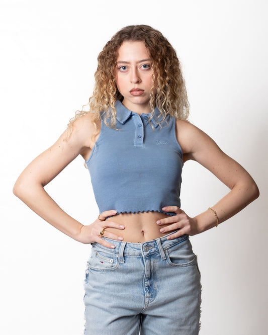 Polo Tommy Jeans a giro con riccetti donna