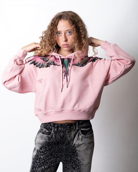 Felpa Marcelo Burlon con cappuccio "Logo Wings" donna