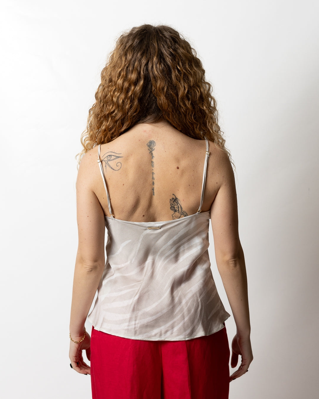 Top Just Cavalli effetto raso "Nepal Tiger" donna