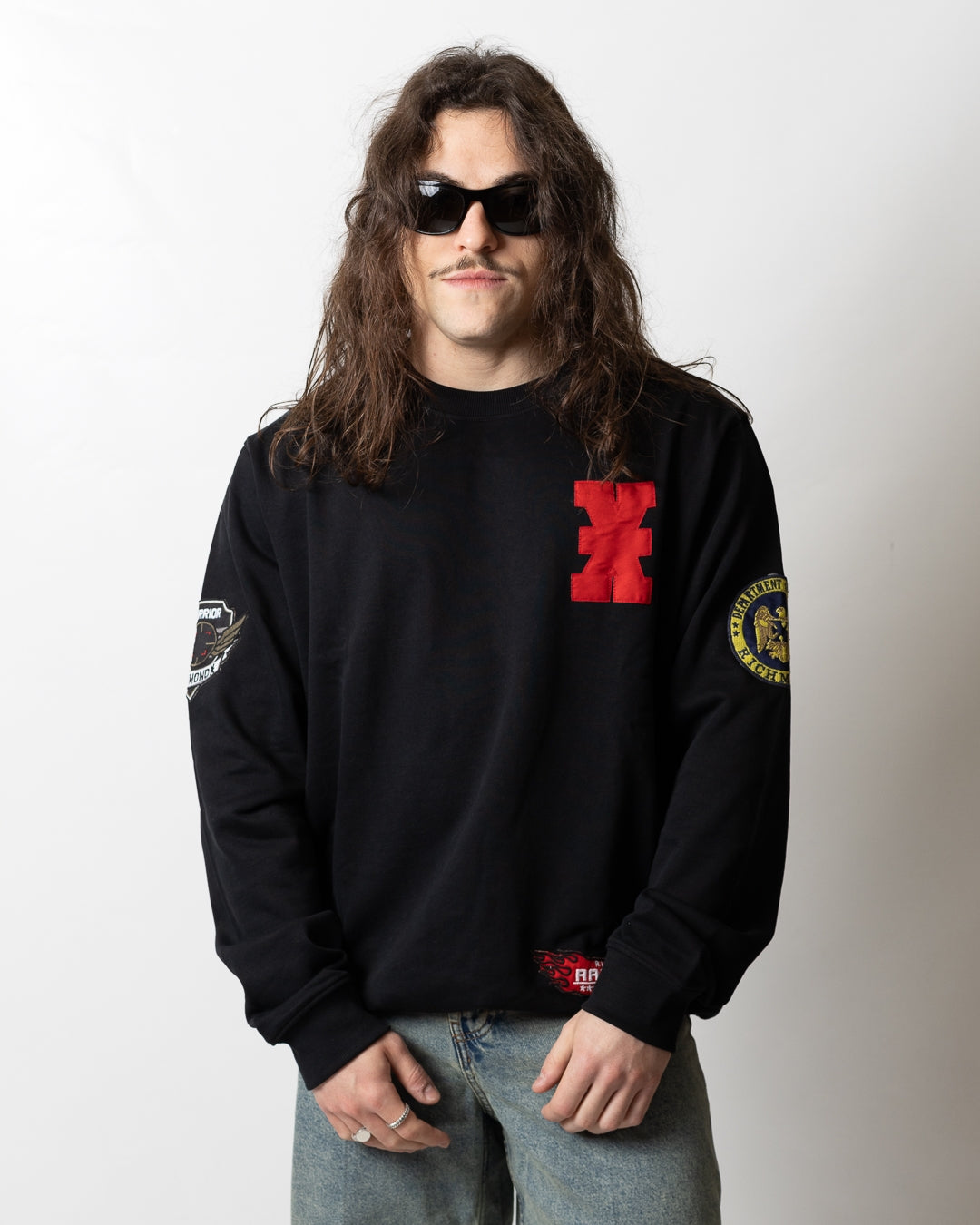 Felpa Richmond X con patch logate uomo