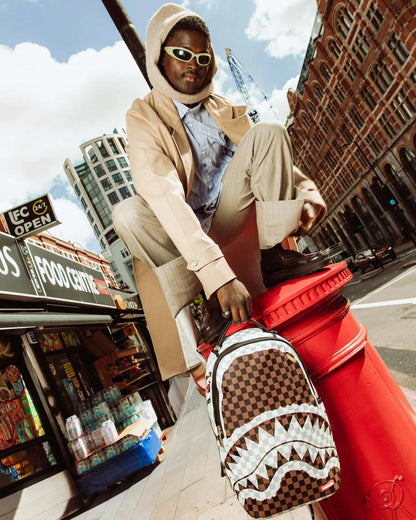 Zaino Sprayground marrone "CREAM AND BROWN TEAR CHECK BACKPACK"