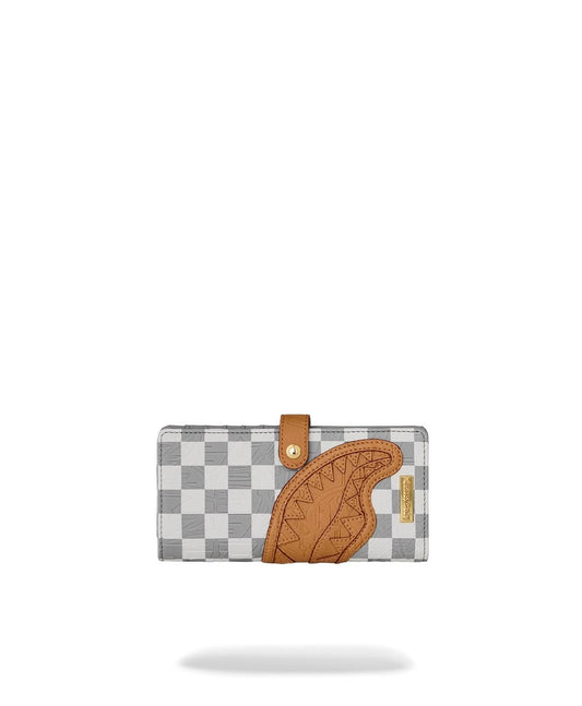 Portafoglio Sprayground bianco EMBOSSED CREAM CHECK SINGLE FOLD WALLET