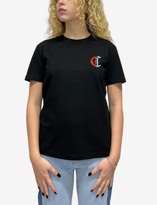 T-Shirt Just cavalli con logo effetto velluto donna