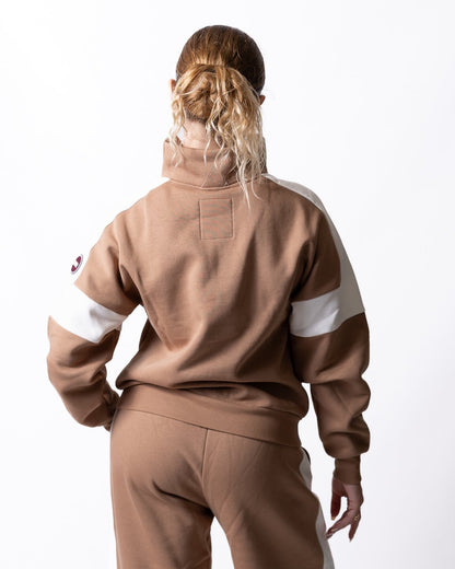 Felpa Colmar mezza zip color block donna