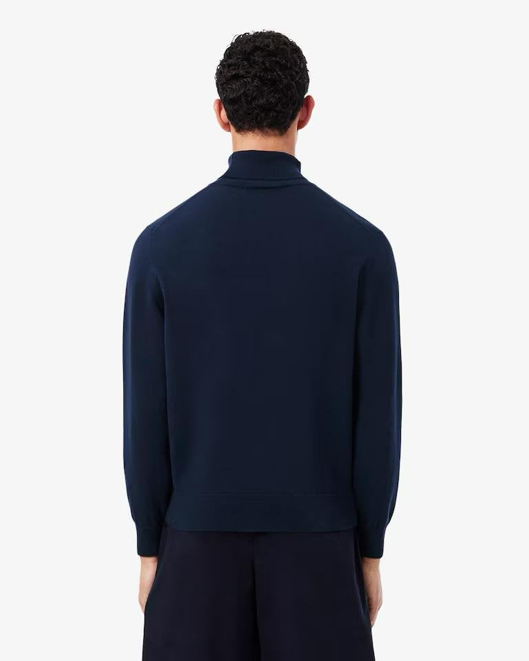 Maglia Lacoste dolcevita con logo ricamato