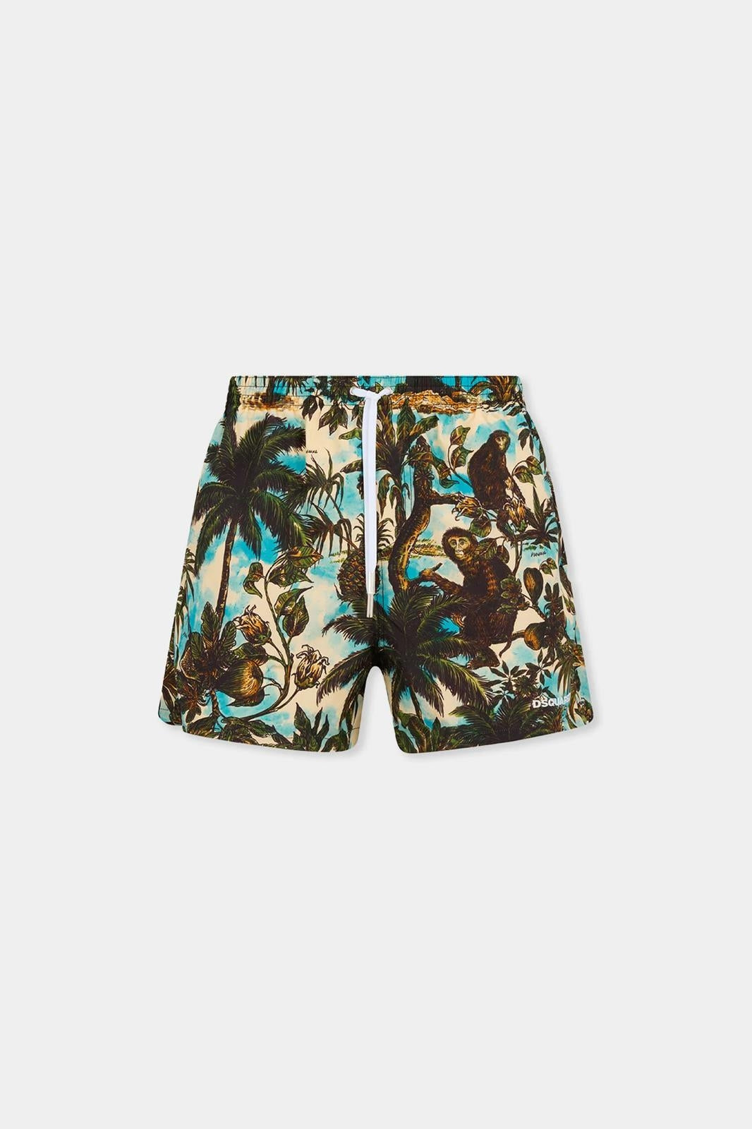 Boxer mare Dsquared2 con stampa tropical uomo