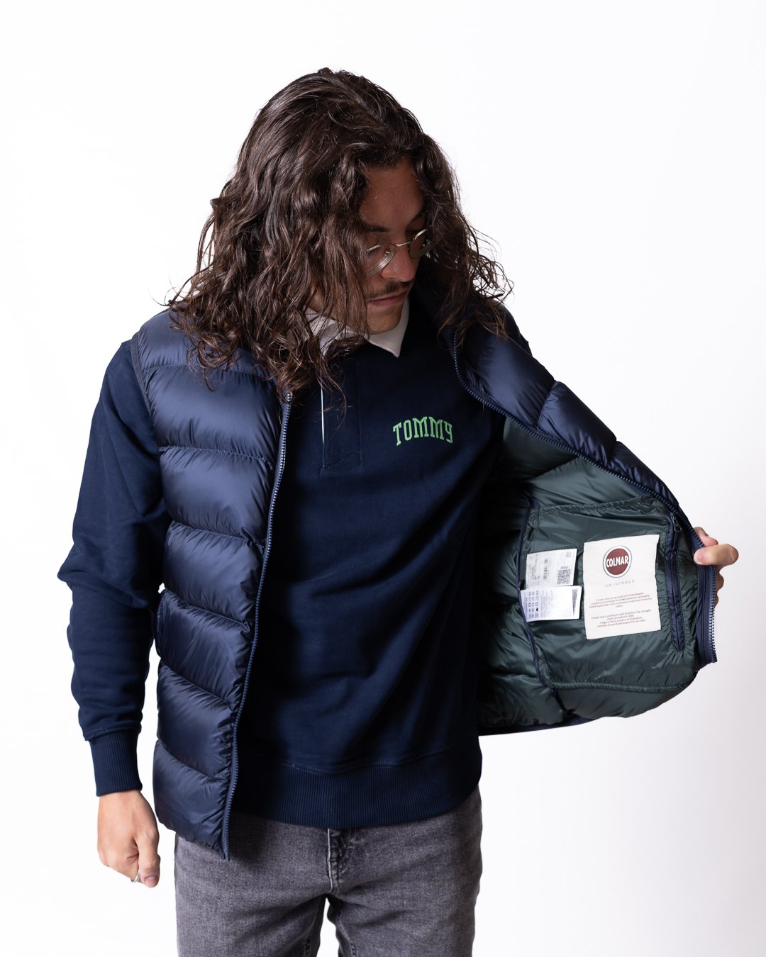 Gilet Colmar con logo in rilievo in tessuto e gomma