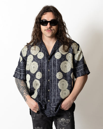 Camicia John Richmond in seta con stampa all-over uomo