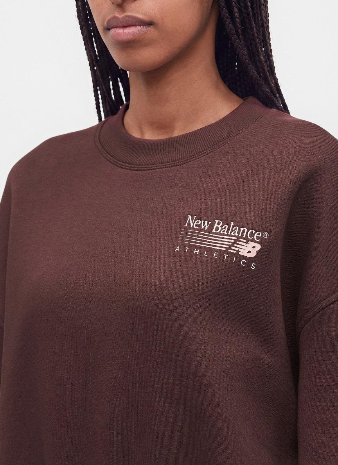 Felpa New Balance con logo ricamato