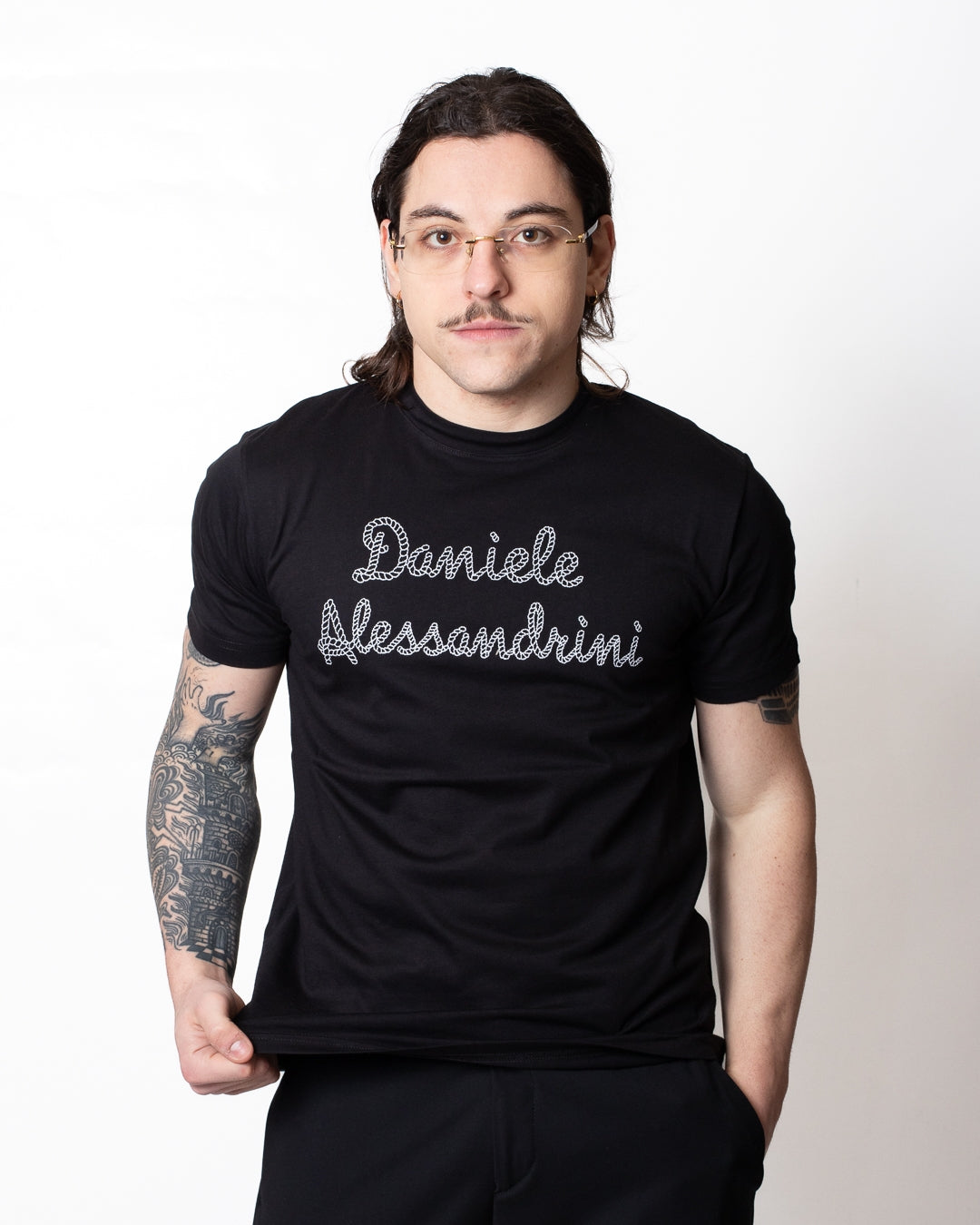 T-Shirt Daniele Alessandrini con logo ricamato uomo