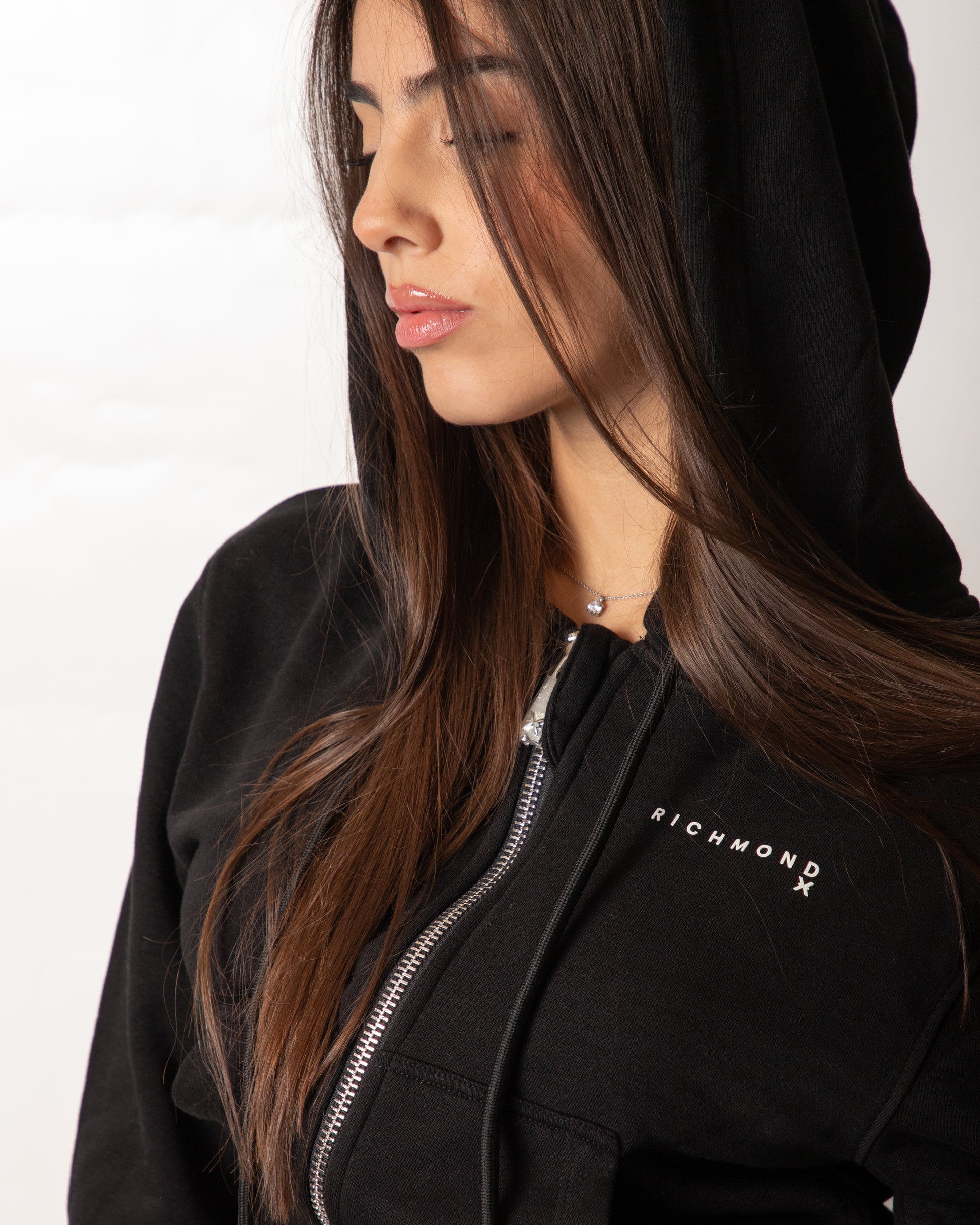Felpa Richmond X slim fullzip con cappuccio donna