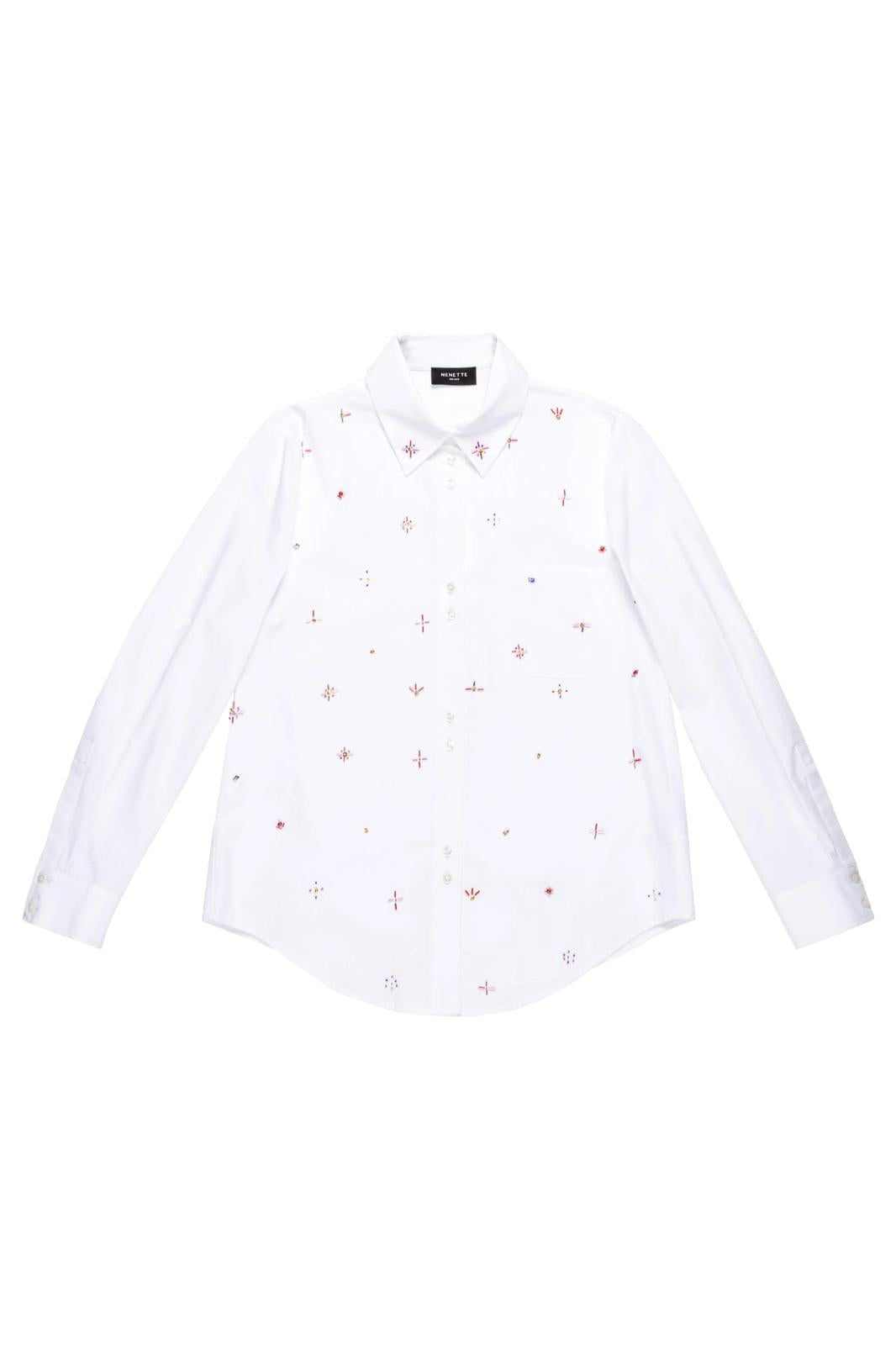 Camicia Nenette con paillettes e strass donna