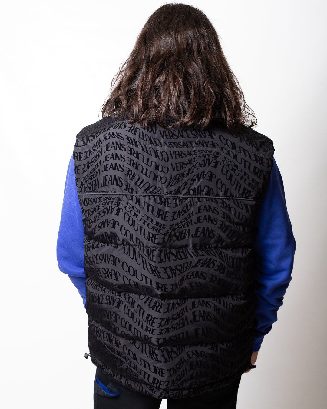 Gilet Versace Jeans Couture reversibile con logo all-over uomo