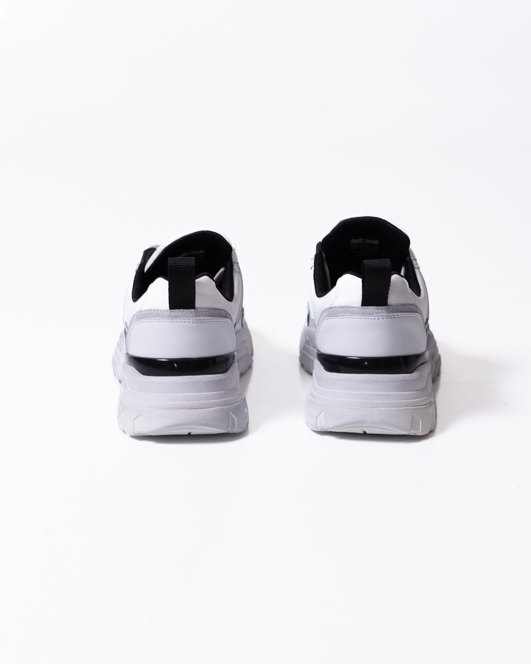 Sneakers Just Cavalli in pelle con logo e dettagli a contrasto