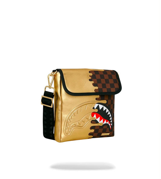 Tracolla Sprayground marrone SHARKS IN PARIS GOLD DRIP MESSENGER SLING