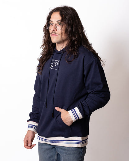 Felpa Iceberg con cappuccio e dettagli in maglia uomo