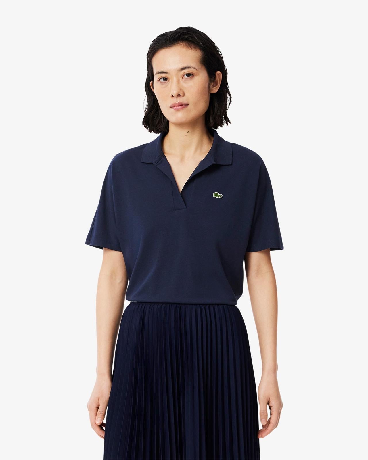Polo Lacoste in fluido pique donna