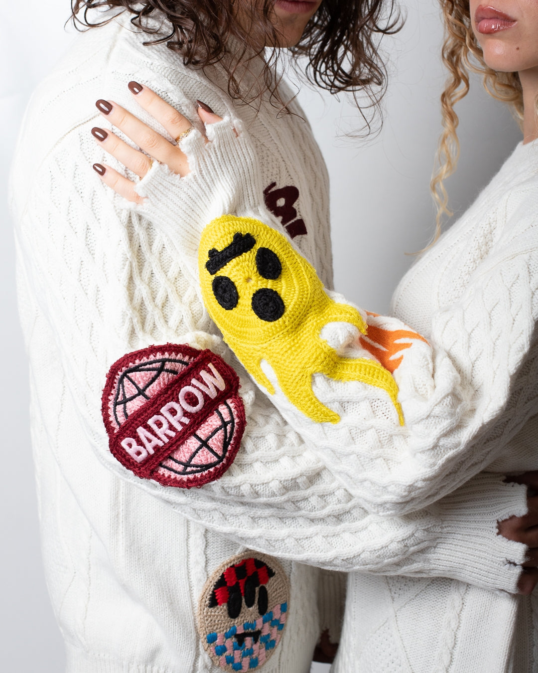 Maglia Barrow girocollo in misto lana con patch