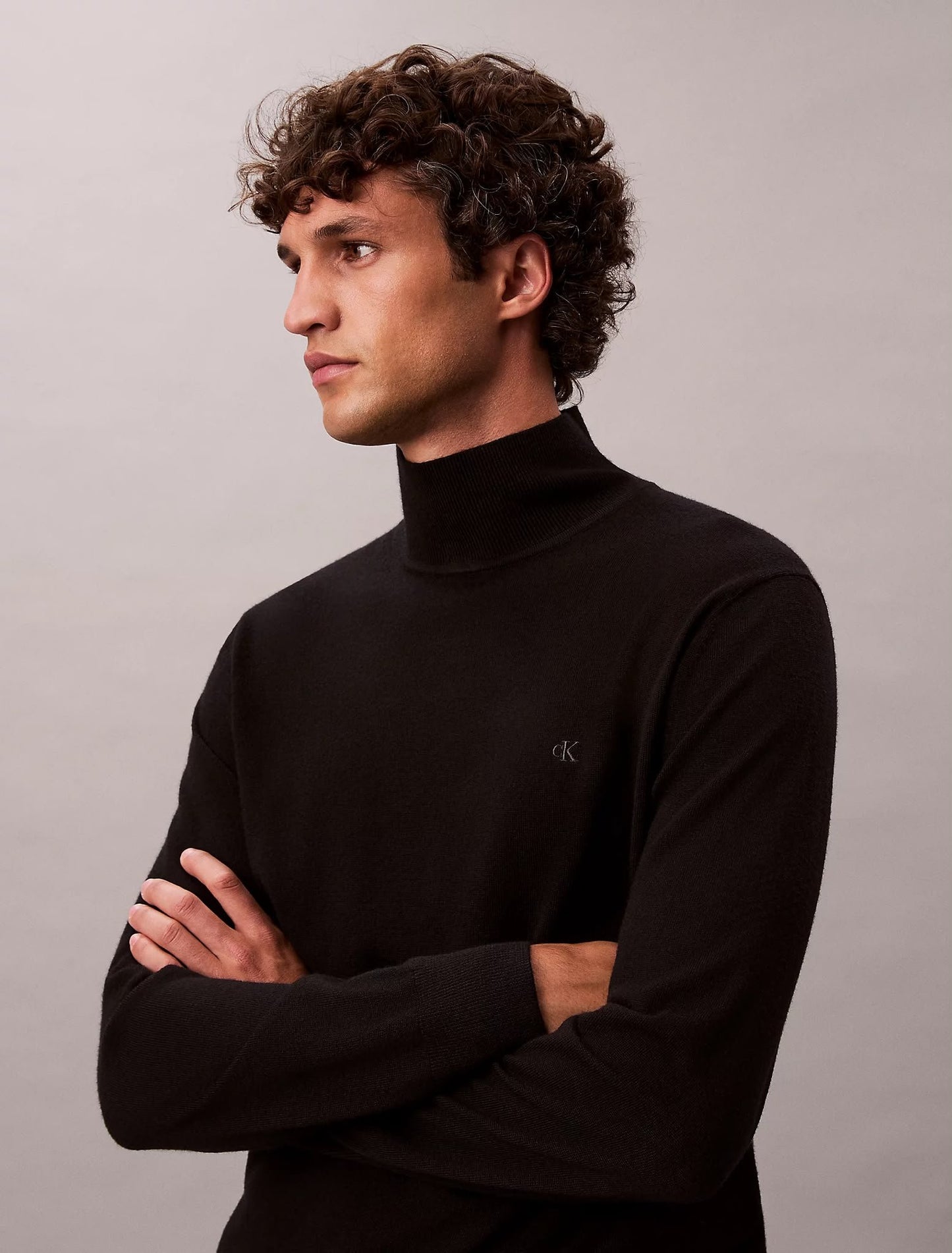 Maglia Calvin Klein a collo alto in lana merino uomo
