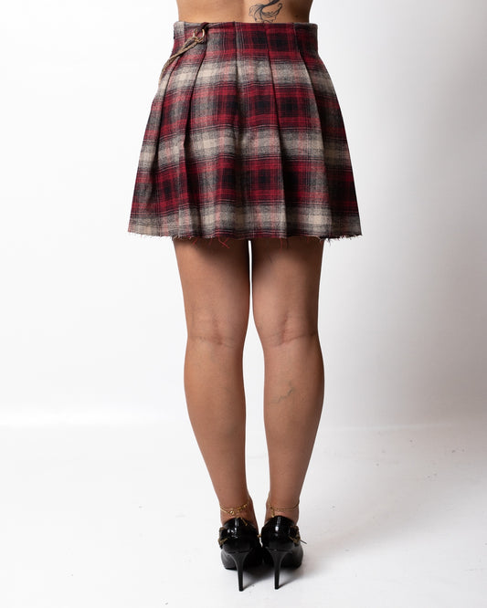 Gonna Disclaimer in flanella con corda glitterata donna