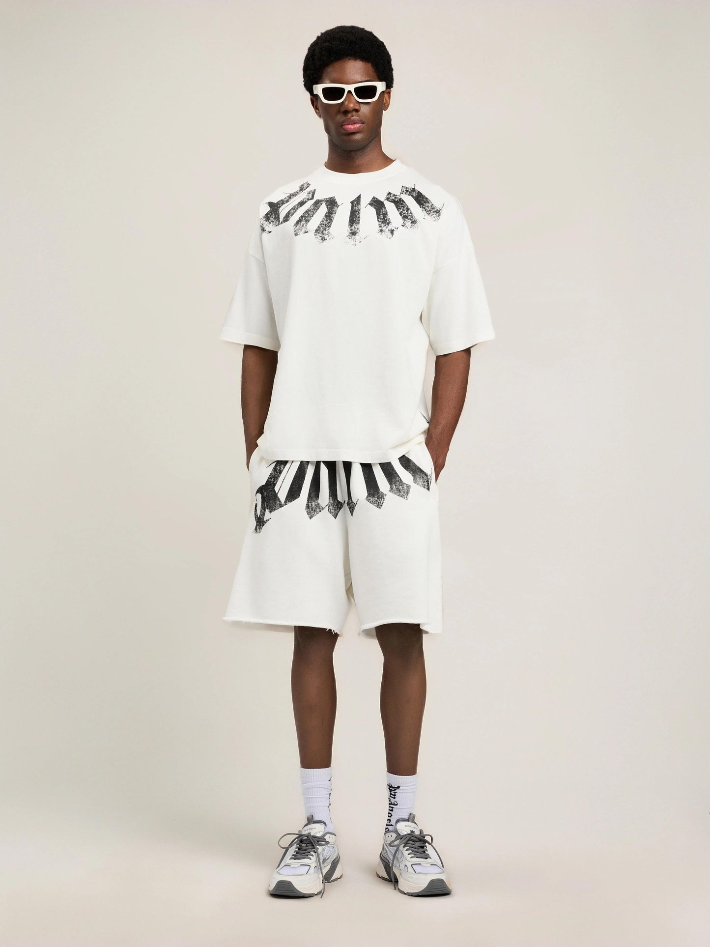 T-Shirt Palm Angels loose fit "Big Neck Logo" uomo
