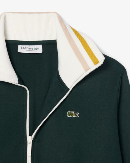 Felpa Lacoste fullzip in nylon con bordi a contrasto donna