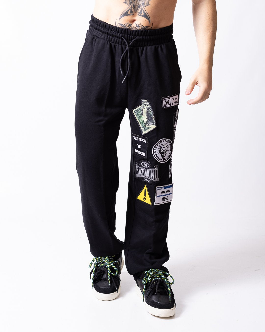 Pantalone Richmond X in felpa "Logo Patch" uomo