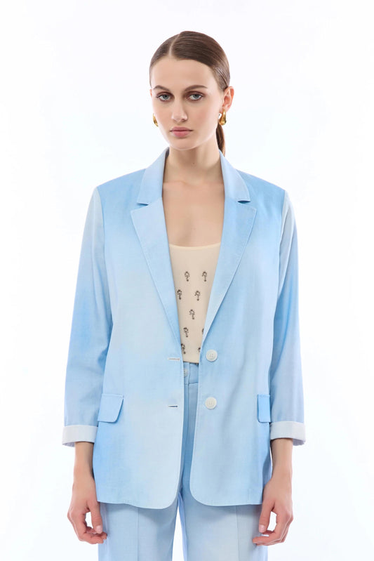 Giacca blazer Nenette monopetto effetto denim donna