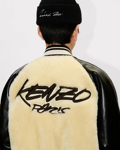 Giubbotto Kenzo Paris "Futura Sherling" in vera pelle