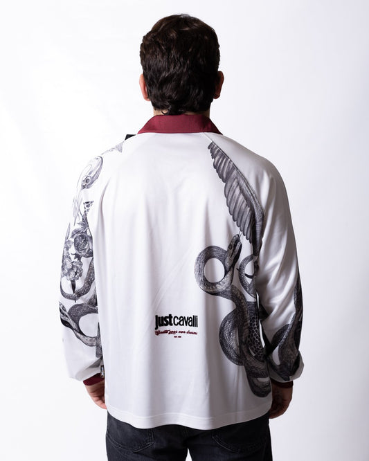 Long Sleeve Just Cavalli con maxi grafica e patch logo
