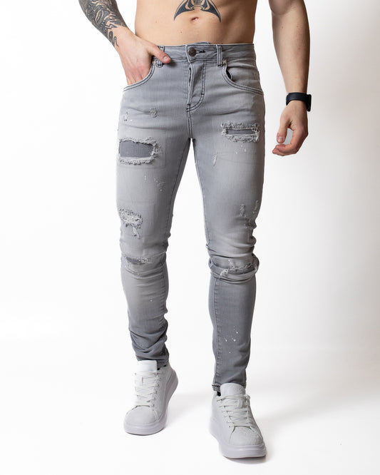 Jeans Richmond X slim con tagli e pittura uomo