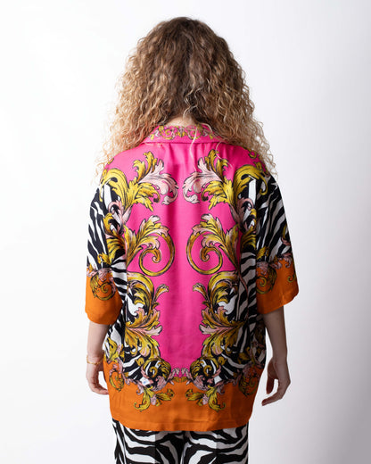 Camicia Versace Jeans Couture "Zebra Barocco" in viscosa donna