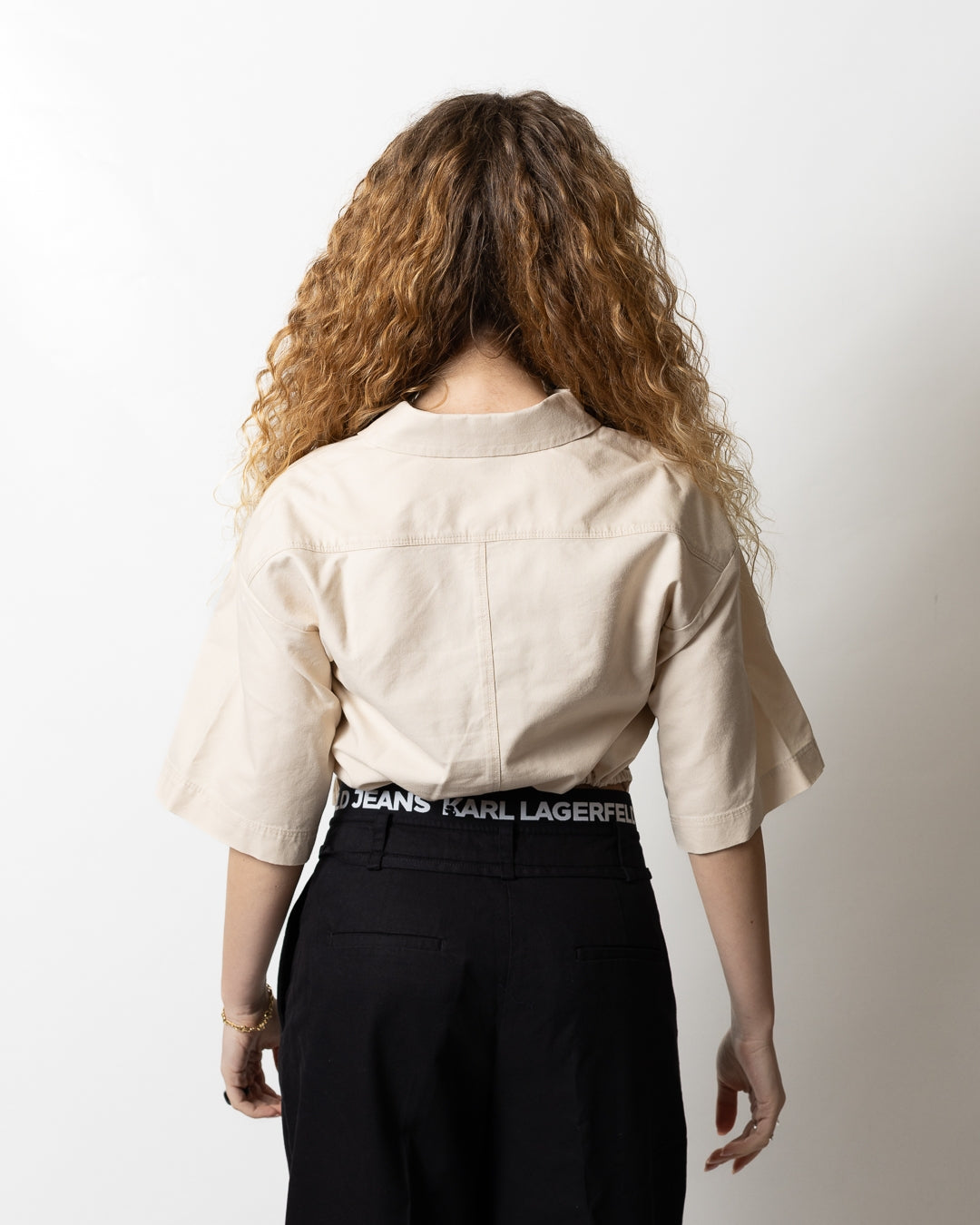 Camicia Karl Lagerfeld Jeans cropped con laccetti donna
