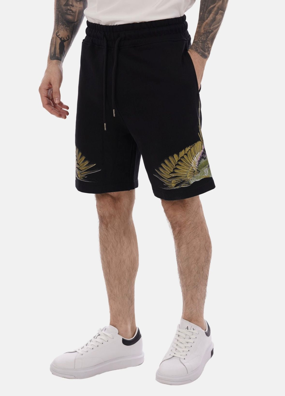 Bermuda Marcelo Burlon in felpa "Icon Wings Colorfull" uomo