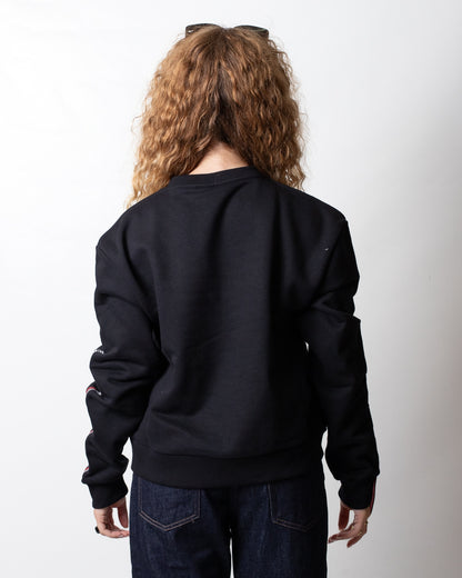 Felpa GCDS girocollo in piquet logo tape donna