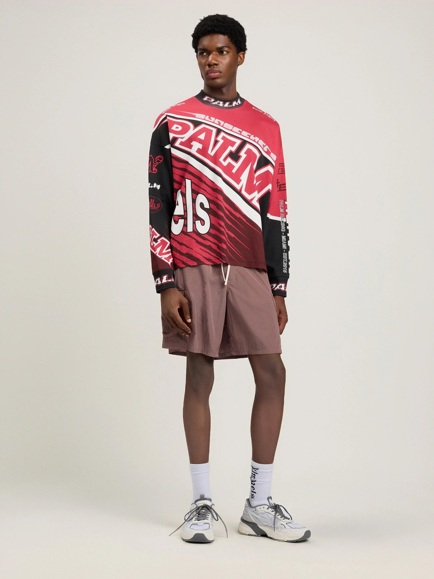 T-Shirt Palm Angels loose fit "Racing" uomo