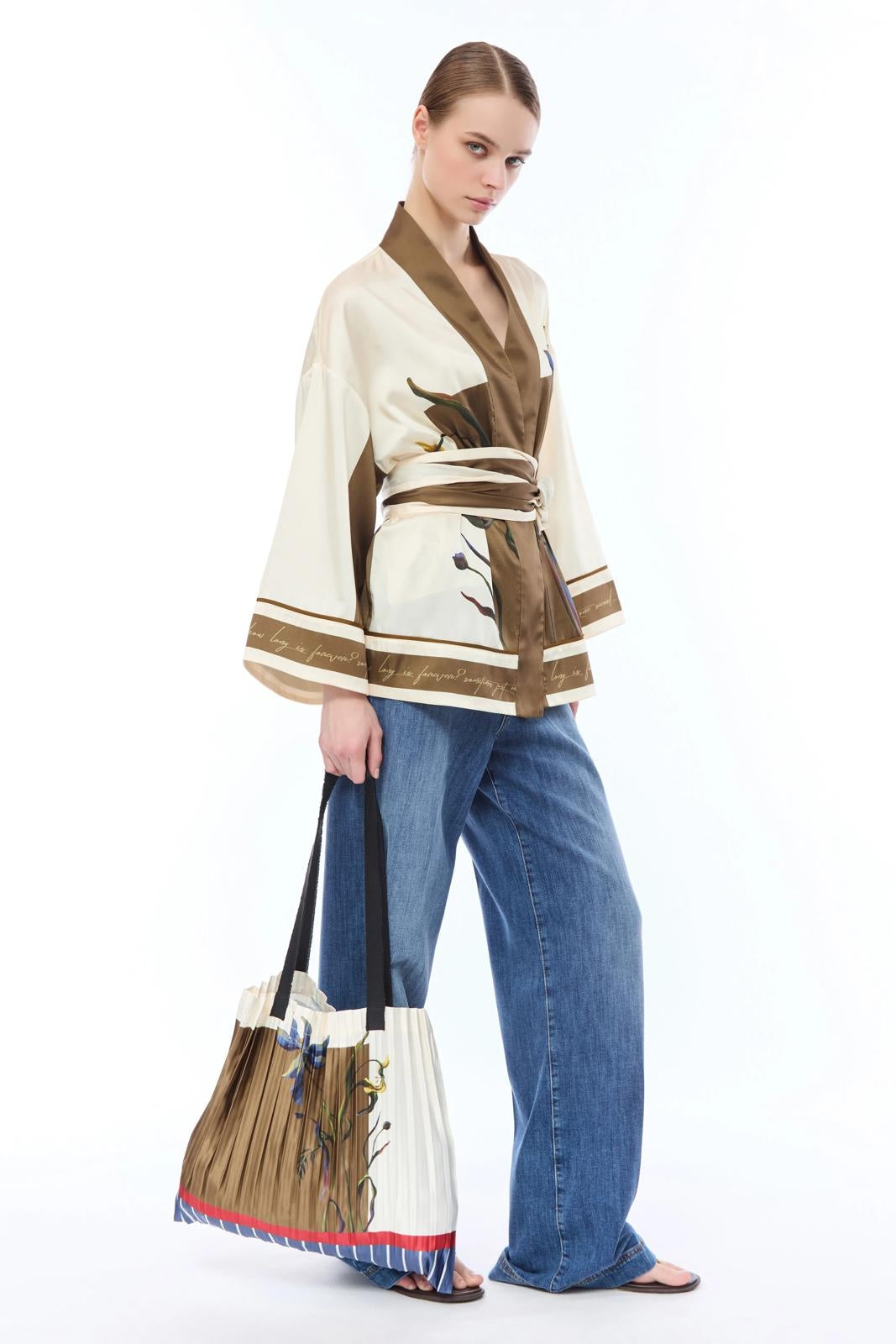 Giacca Nenette kimono stampata donna