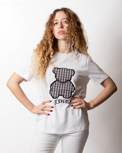 T-Shirt Iceberg con patch teddy e borchie donna