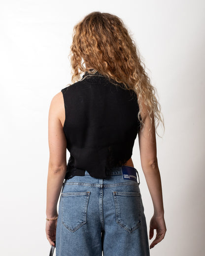 Top Karl Lagerfeld Jeans cropped in maglia donna