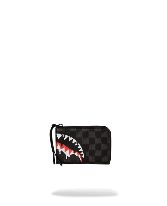 Portafoglio Sprayground nero dripping sharks in paris  zip-out walle