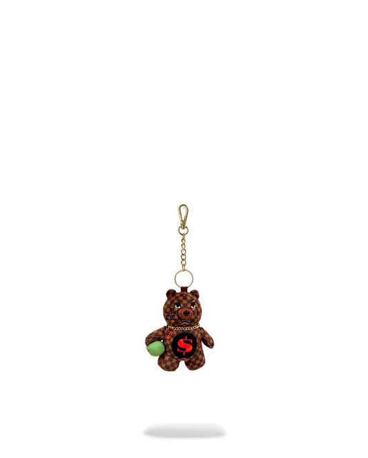 Portachiavi Sprayground marrone SIP WTF BUBBLY BROWN CHECK BEAR KEYCHAIN