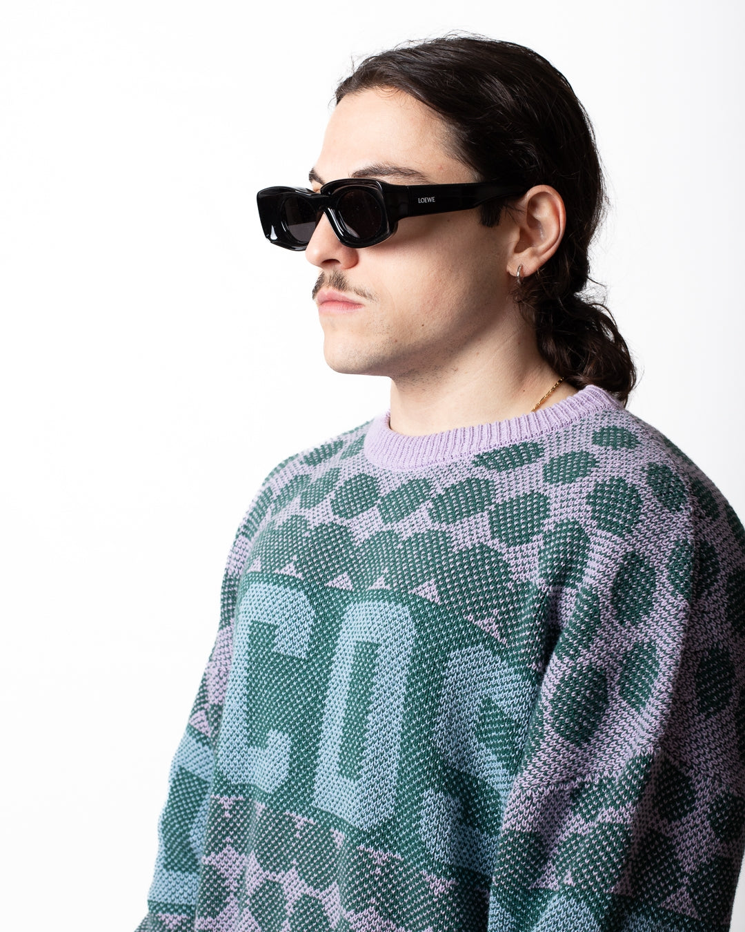 Maglia GCDS girocollo con fantasia uomo