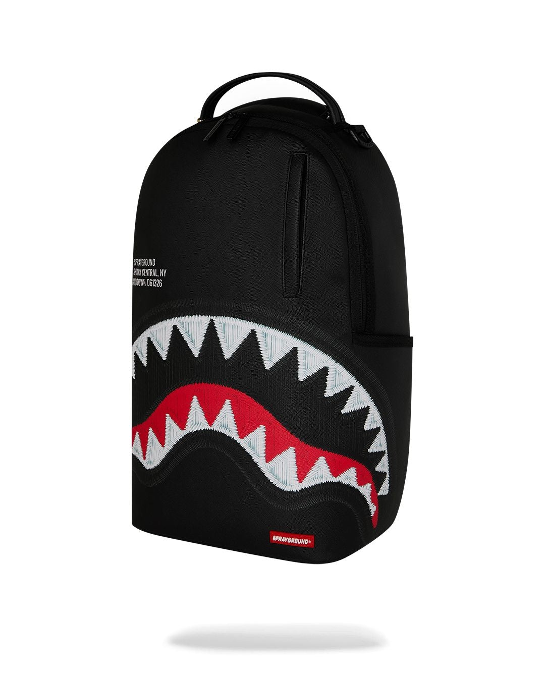 Zaino Sprayground nero SHARK CENTRAL BLACK EMBROIDERED SHARK BACKPACK
